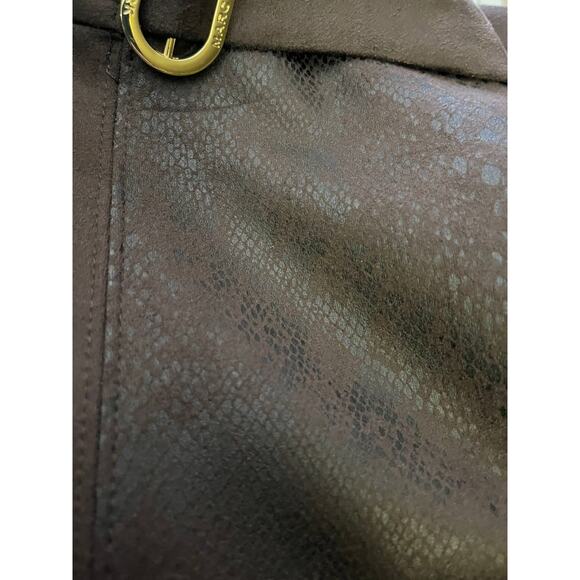 Marc Andrew Marc Womens Expresso Embossed Croc Print a Line Skirt Brown XL NEW - Picture 7 of 9